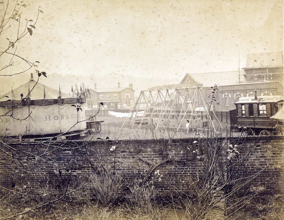 Herts Archives (@hertsarchives) on Twitter photo There's something hauntingly beautiful about these photos by Elsden & Sons of a Fun Fair at Old Station, #Hertford. Those with a keen eye will have noticed McMullens Brewery at the rear. Taken November, 1890. CV/HER/359a. 
#WorldFunFairMonth #Photography #Hertfordshire #FunFairs There's something hauntingly beautiful about these photos by Elsden & Sons of a Fun Fair at Old Station, #Hertford. Those with a keen eye will have noticed McMullens Brewery at the rear. Taken November, 1890. CV/HER/359a. 
#WorldFunFairMonth #Photography #Hertfordshire #FunFairs