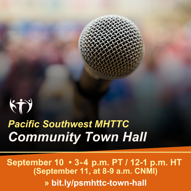 psmhttc's tweet image. 👋 Join our Town Hall next week! 

🗓️ Sept 10, 3 - 4 p.m. PT / 12 - 1 p.m. HT (Sept 11, 8 - 9 AM CNMI)

It&apos;s our LAST #PacificSouthwest #MHTTC event! Let&apos;s share our experiences, hear what&apos;s next, &amp;amp; say goodbye.

➡️ register: bit.ly/psmhttc-town-h…