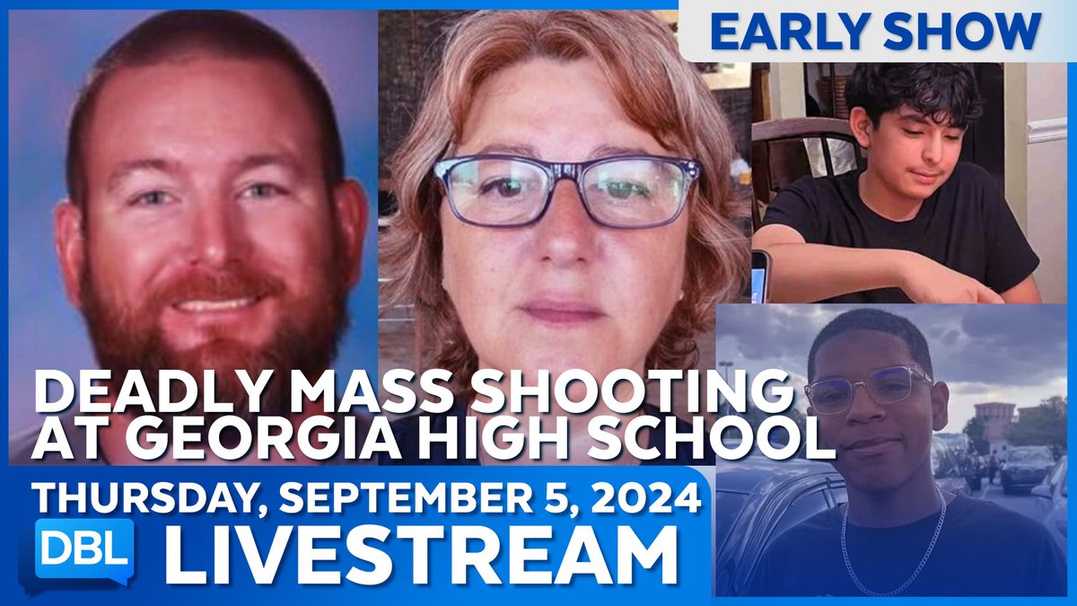 🔴DBL IS STREAMING:
▶️ youtube.com/live/UQSgiextJ…

➡️#Georgia School Shooting
➡️#Trump's Townhall on #Fox
➡️ <a href="/TheRealMarilu/">Marilu Henner</a> Joins Us

w/ <a href="/toryshulman/">Tory Shulman</a> <a href="/aljackson/">Al Jackson</a> <a href="/EricaCobb/">Erica Cobb</a> <a href="/SamSchacher/">Sam Schacher</a> &amp; <a href="/jeffschroeder23/">Jeff Schroeder</a>
