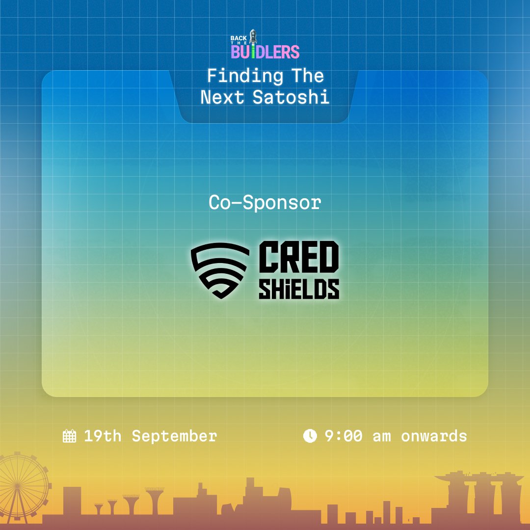 blockchainedind's tweet image. 🥁 Drumroll, Please! 🥁 

We’re thrilled to announce that Draper Associates-backed @CredShields is co-sponsoring &quot;Back the Builders: Finding the Next Satoshi&quot; in Singapore! 
 
CredShields is re-defining the industry standard for smart contract audits. If you’re building something…