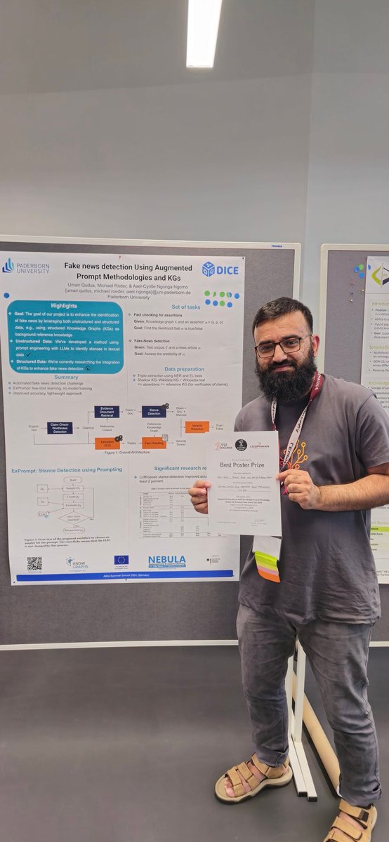 UQudus's tweet image. Just won the best poster award at @AIKG summer school by @nfdi4ds at @leuphana university.
@MichaDerStudent @NgongaAxel
@DiceResearch @unipb