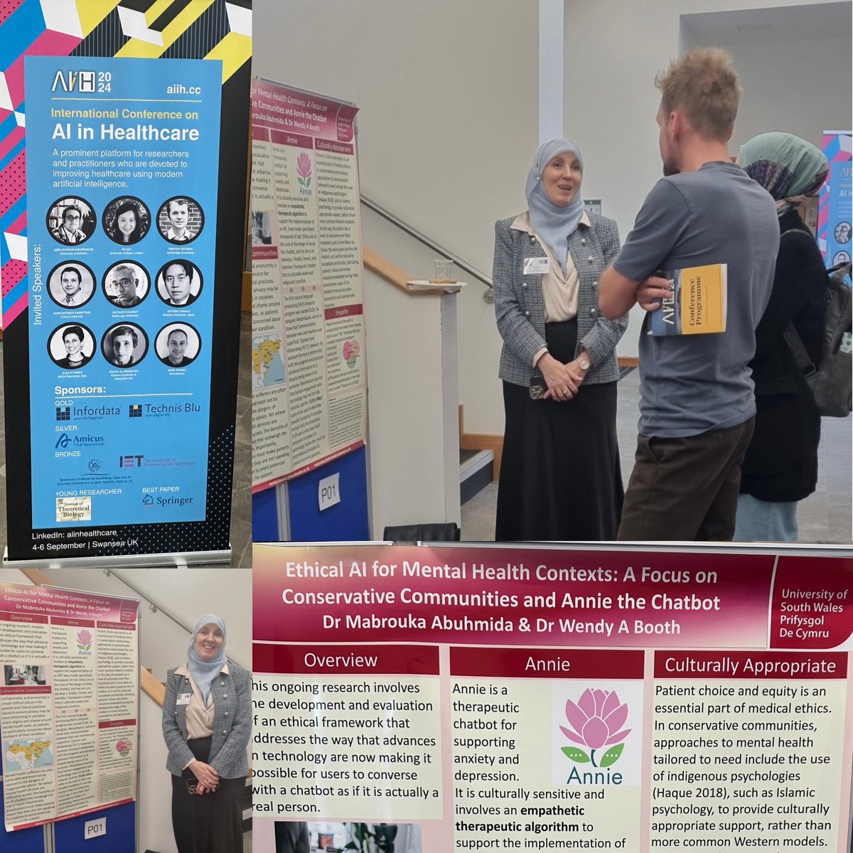 Dr Wendy A Booth (@wendyabooth) on Twitter photo Pleased to present our poster: Ethical AI for Medical Contexts - A Focus on Conservative Communities and Annie the Chatbot. Great to listen to the advancements in healthcare supported by AI, and meet international colleagues #AI #AIinHealthcare #mentalhealth #AIIH <a href="/M_abuhmida/">Dr. Mabrouka Abuhmida</a> Pleased to present our poster: Ethical AI for Medical Contexts - A Focus on Conservative Communities and Annie the Chatbot. Great to listen to the advancements in healthcare supported by AI, and meet international colleagues #AI #AIinHealthcare #mentalhealth #AIIH <a href="/M_abuhmida/">Dr. Mabrouka Abuhmida</a>