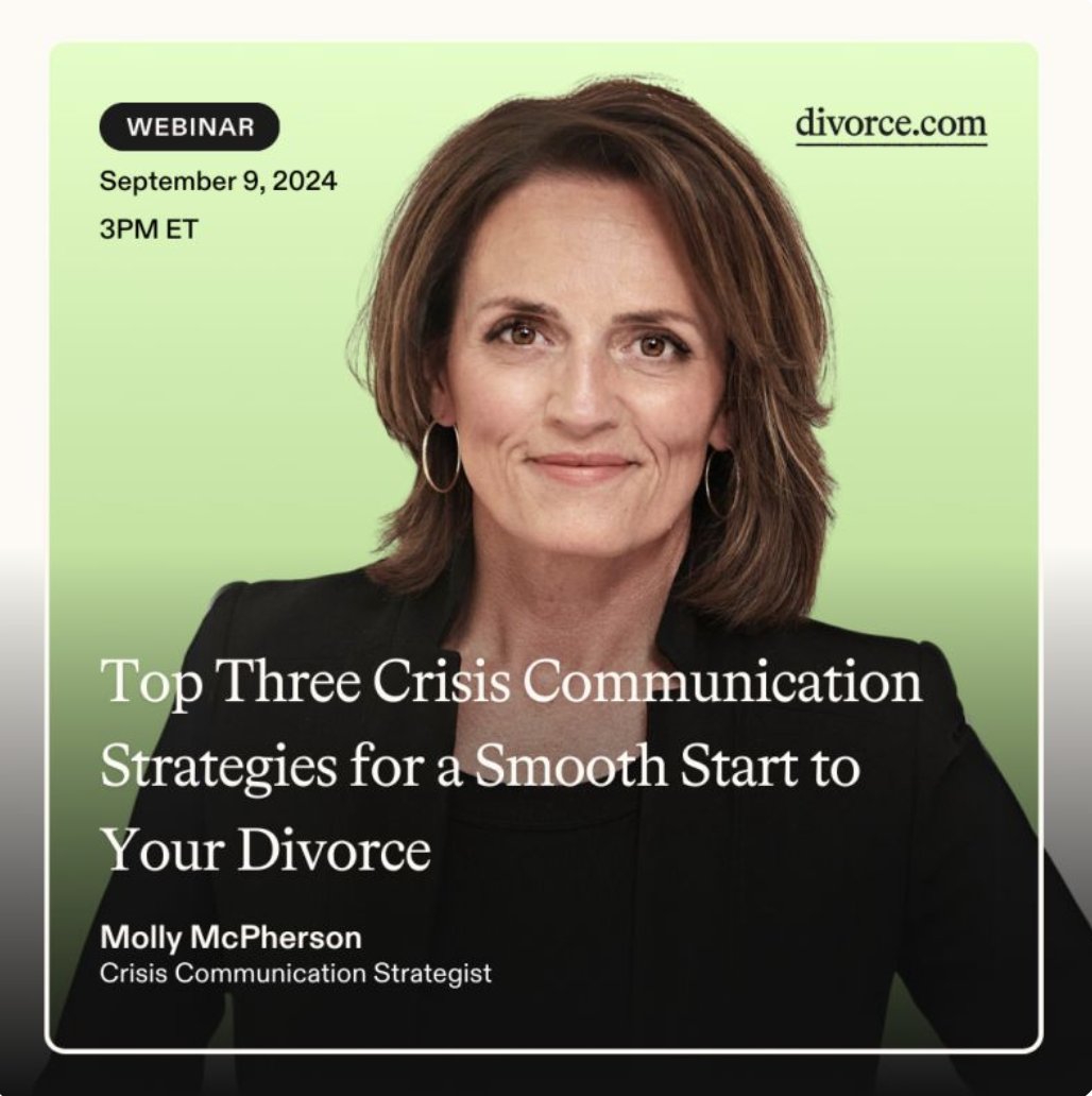 Divorce sucks. It takes a tough person to get through it. Let me and <a href="/divorcedotcom/">Divorce.com</a> make it easier for you. 
Join us on Sept. 9 at 3pm ET to learn how to control the chaos. 
Register here: us02web.zoom.us/webinar/regist…