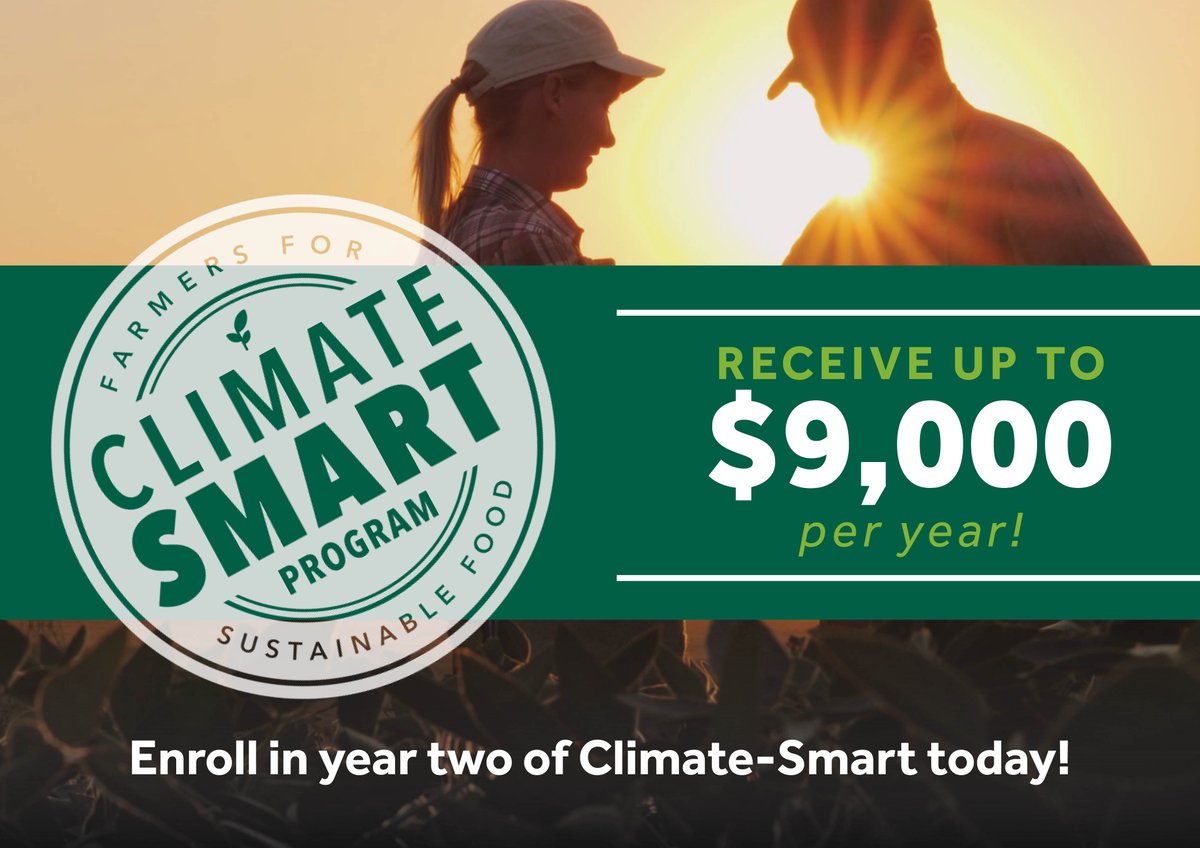 Enrollment for the 2nd year of our Climate-Smart Program is open! We use data to help inform on-farm decision-marking. Farmers will also receive financial stipends based on their level of participation. For more information, click here: bit.ly/3ewvqOJ