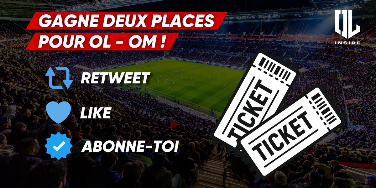 ol_inside2's tweet image. [JEU CONCOURS] Gagne deux places pour #OL - #OM ! 😍

Pour participer, il suffit de :
🔄 Retweet
❤️ Like
👤 Être abonné 

Chaque condition doit être respectée pour une participation valide. Bonne chance 🍀 TAS : le 20/09