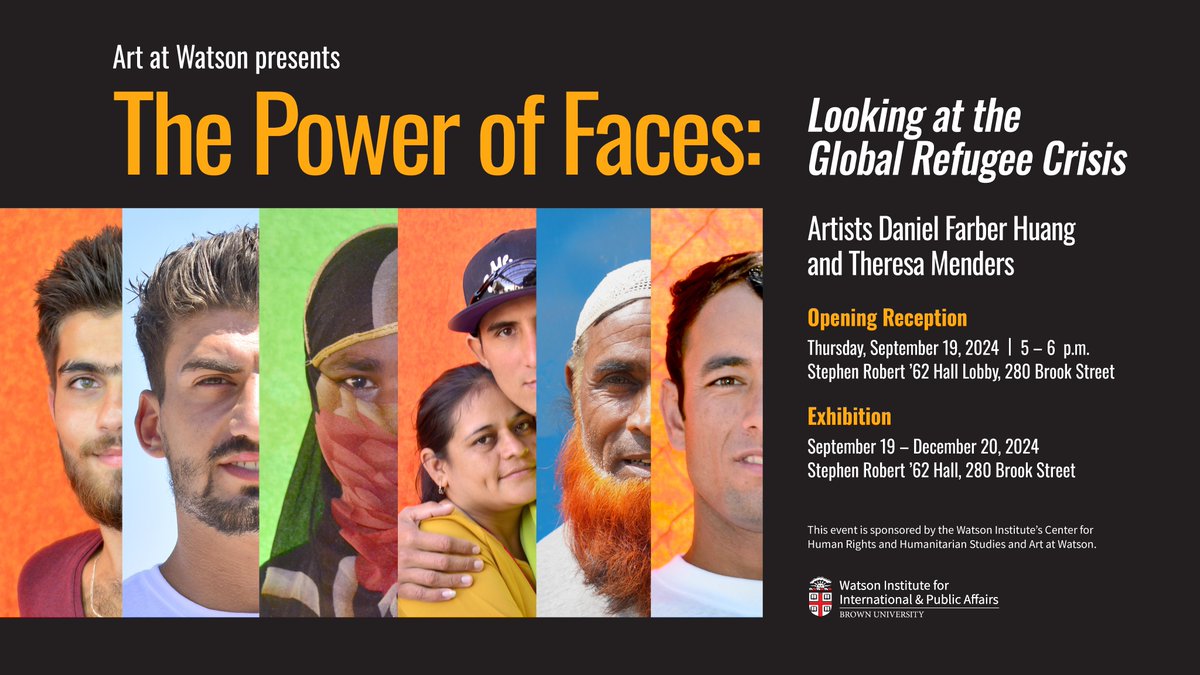CHRHS and Art at Watson @WatsonInstitute are looking forward to hosting the opening reception for the latest exhibition - The Power of Faces: Looking at the Global Refugee Crisis. We hope to see you at the opening reception on Thursday, September 19 from 5:00 - 6:00 PM.