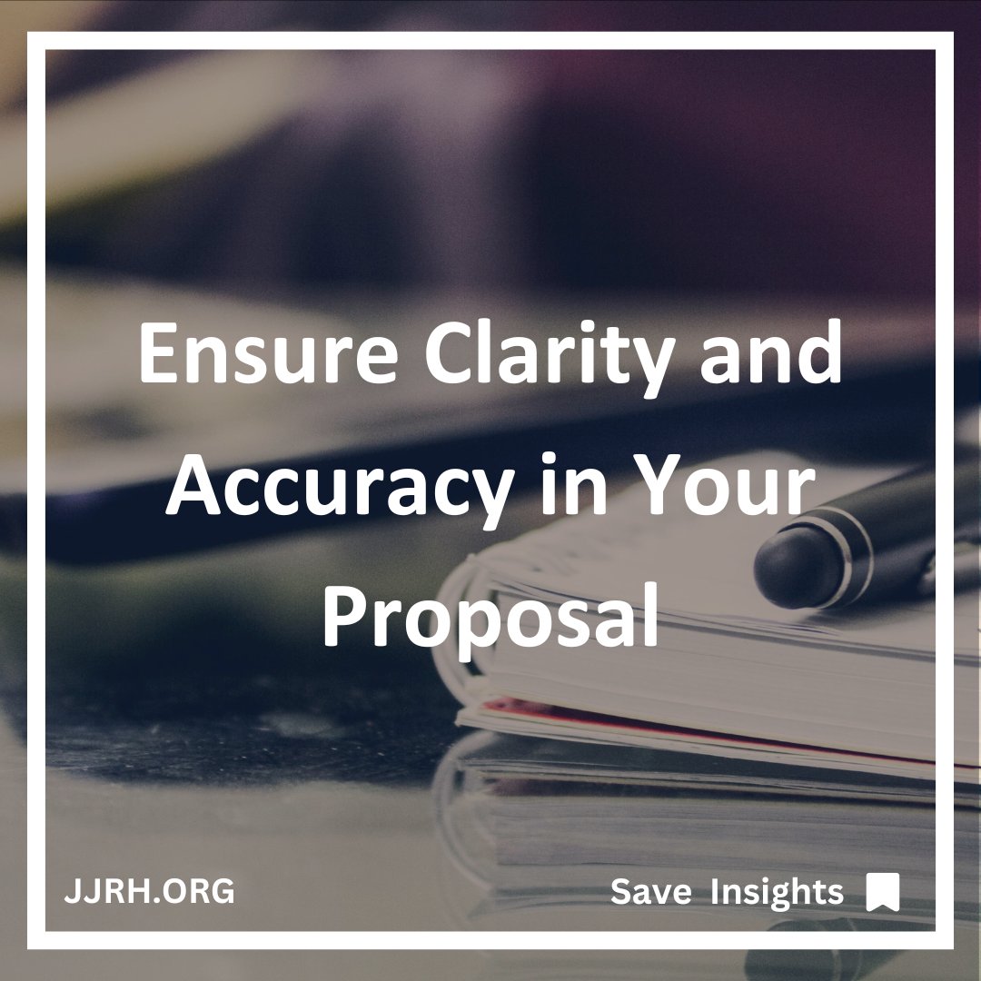 The details matter. Carefully proofreading and reviewing your proposal is essential to ensure clarity, accuracy, and completeness. A polished proposal not only reflects professionalism but also enhances your chances of making a strong impression on funders.