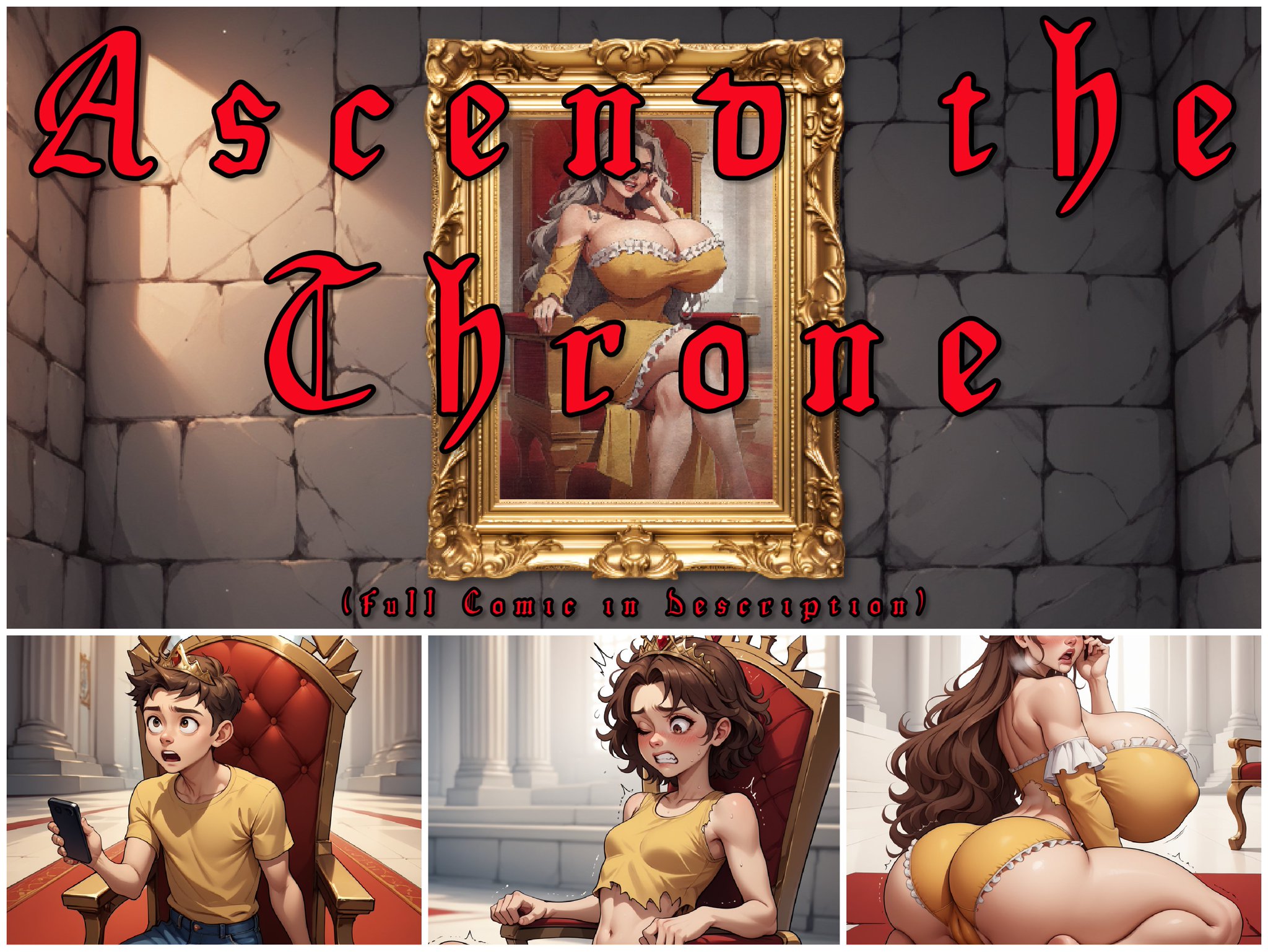 Always Older on X: Ascend the Throne (Queen TG AP Comic) The Queens  portrait has hung in the castle untouched for centuries, remaining pristine  despite time ravaging the stones surrounding it. Its almost like a portal  through time back to her reign ...