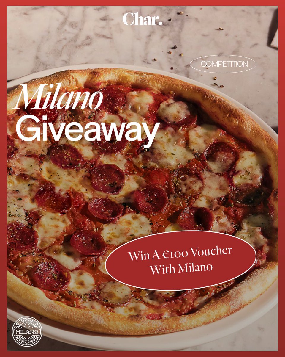 Charfoodguide's tweet photo. Milano Ireland are celebrating the changing of the seasons by kicking off a new offer for the month of September. When you buy one Classic pizza, you can get a second for just one euro! 🍕

And if that wasn’t tasty enough, Milano’s favourite pizzeria is also giving away a €100 voucher so you and your pals can munch on the house! 🎉

To win: 
Like, Follow, RT

Competition closes 10/09/24 and winner will be contacted on 10/09/24. 

Terms and Conditions: https://t.co/dBlUMoYAsx #AD