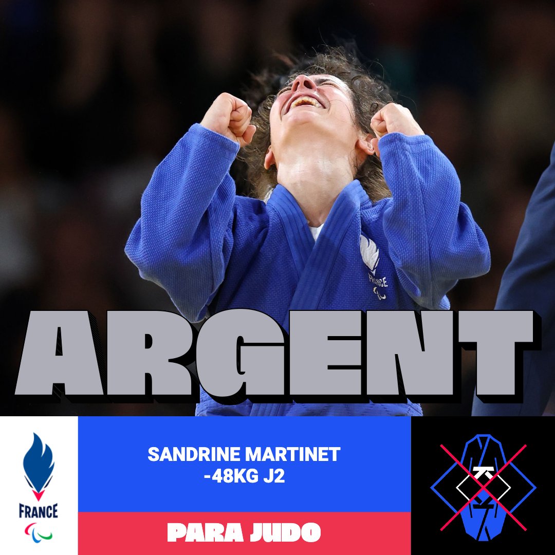 VICE-CHAMPIONNE PARALYMPIQUE 🥈

Sandrine Martinet conserve sa médaille d'argent à la maison et ramène la première médaille du para judo 🥋

#AllezLesBleus #Paris2024