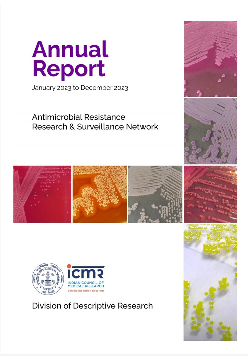 <a href="/ICMRDELHI/">ICMR</a> #AMR surveillance network report for the year 2023 is now available at
main.icmr.nic.in/sites/default/…
#antimicrobialresistance
<a href="/NCDCMoHFW/">National Centre for Disease Control</a> <a href="/MoHFW_INDIA/">Ministry of Health</a>