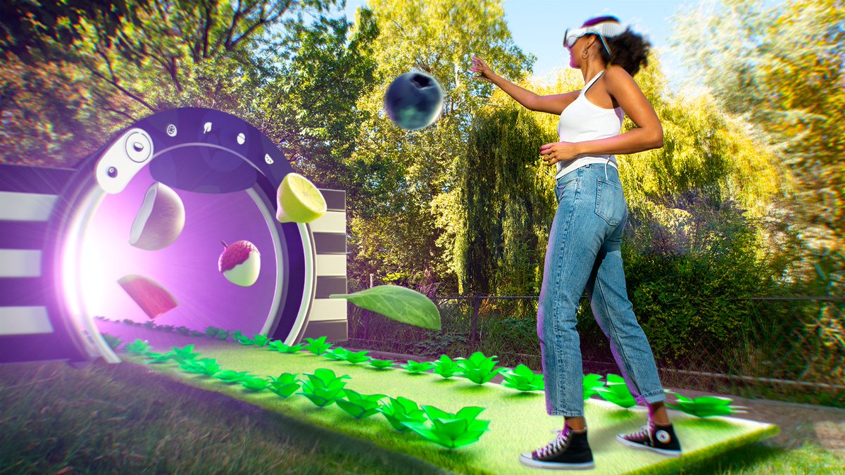 CosmicShelter's tweet photo. 🍉🫐 Excited to showcase the Fruit Game we developed with Sephora on Apple Vision Pro for VivaTech! https://t.co/OLy86JXKu5