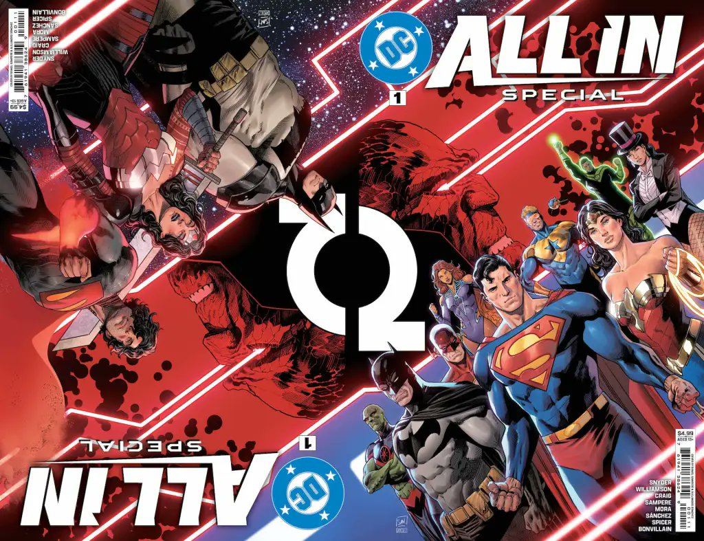 Cover for ALL IN special #1 with the logos!
This is going to be the first DC comic with the new logo on it. It looks so cool.