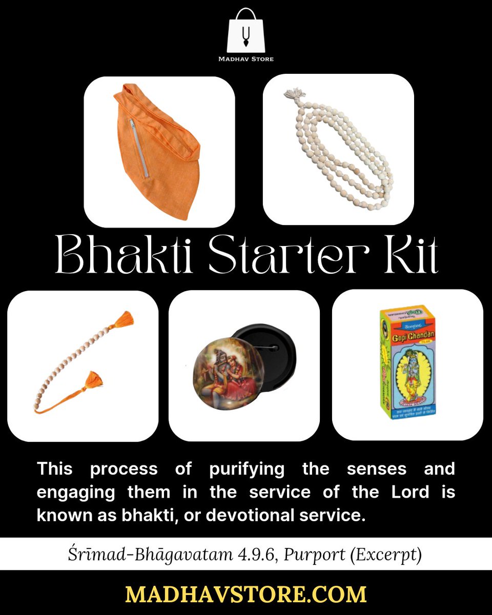 MadhavStore108's tweet photo. Best Kit to start Bhakti!
Get the best quality Japa mala, Japa bag, Sakshi mala, Gopi Chandan, Radha Krishna Badge from https://t.co/2LPPwcyR4c !
#KrishnaConciousnessSociety #MadhavStore #Japa #Chanting #Bhakti #RadhaKrishna https://t.co/SpbF9tm0Ws