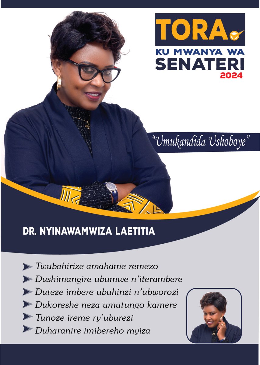 RWAMUCYO W'U RWANDA 🇷🇼❤️ (@nsengimanajado) on Twitter photo Inteko itora yo muri <a href="/RwandaNorth/">Northern Province/ Rwanda</a> reka mbavwire ko kuba mwarabonye nanone uyu mukandida Senateri wakongera kubahagararira muri Sena y'u Rwanda ari amata yabyaye amavuta.Dr <a href="/NyinawamwizaLet/">Nyinawamwiza Laetitia</a> mwongere muyamuhundagazeho mukomeze mutengamare dore ni intumwa idatenguha. #ToraLaetitia Inteko itora yo muri <a href="/RwandaNorth/">Northern Province/ Rwanda</a> reka mbavwire ko kuba mwarabonye nanone uyu mukandida Senateri wakongera kubahagararira muri Sena y'u Rwanda ari amata yabyaye amavuta.Dr <a href="/NyinawamwizaLet/">Nyinawamwiza Laetitia</a> mwongere muyamuhundagazeho mukomeze mutengamare dore ni intumwa idatenguha. #ToraLaetitia