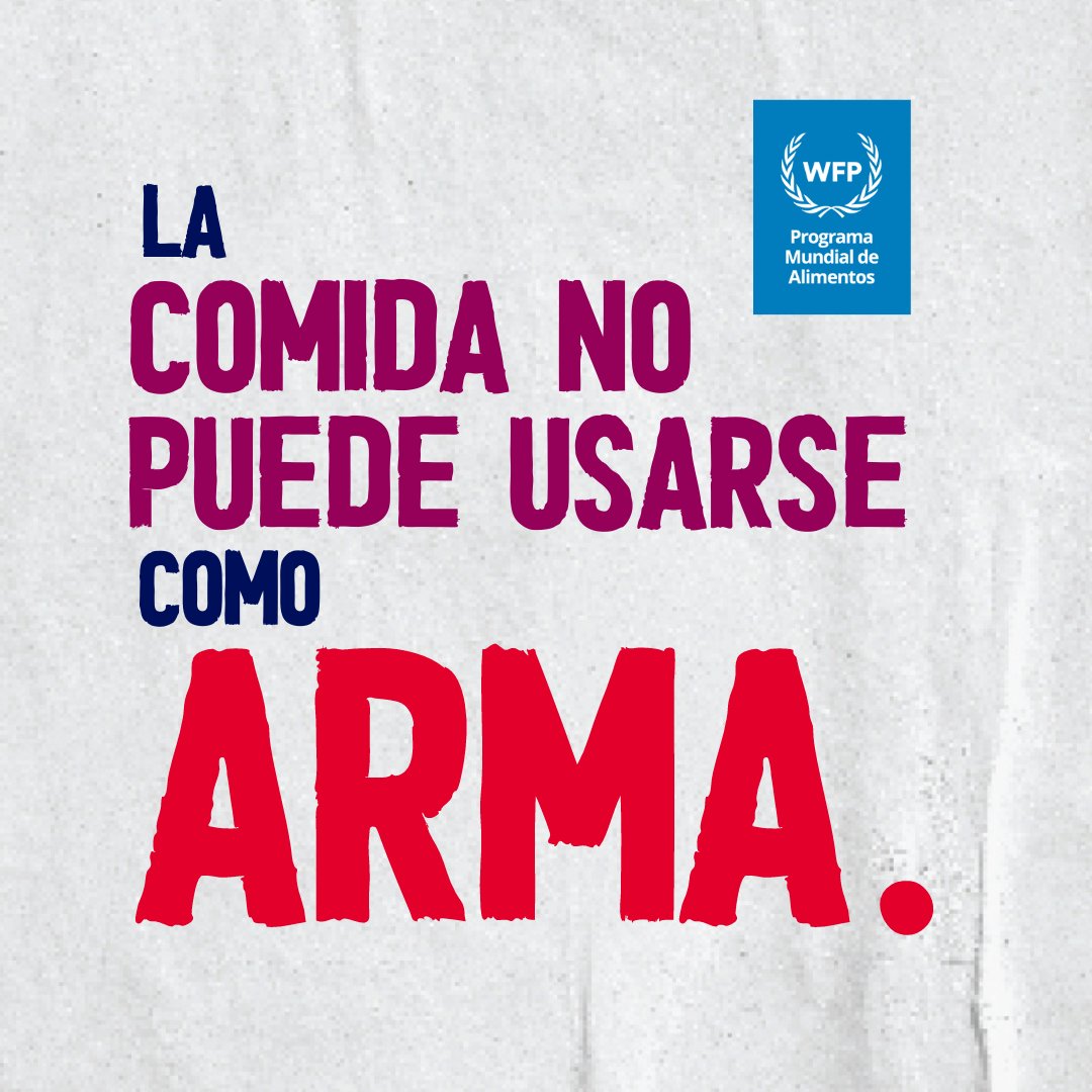 ONU_es's tweet photo. La comida es una necesidad fundamental.

No debe ser usada como una herramienta de opresión.

@WFP_es está presente en las emergencias para ayudar a las personas atrapadas en conflictos, contribuyendo así a la paz.

https://t.co/UAi0mtBBcA https://t.co/zfuNeaNwm4