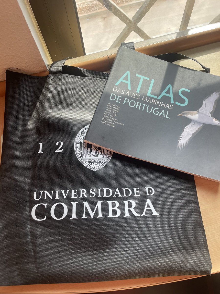 DedieuAstrid's tweet photo. Amazing end to an amazing conference! Big shoutout to the the organisers of the #CoimbraSeabirds conference and @TheSeabirdGroup 

Very proud to have won best student speed talk, and would you just have a look at this gorgeous seabird atlas I got as a prize 😍 https://t.co/z4zpe6rd4z