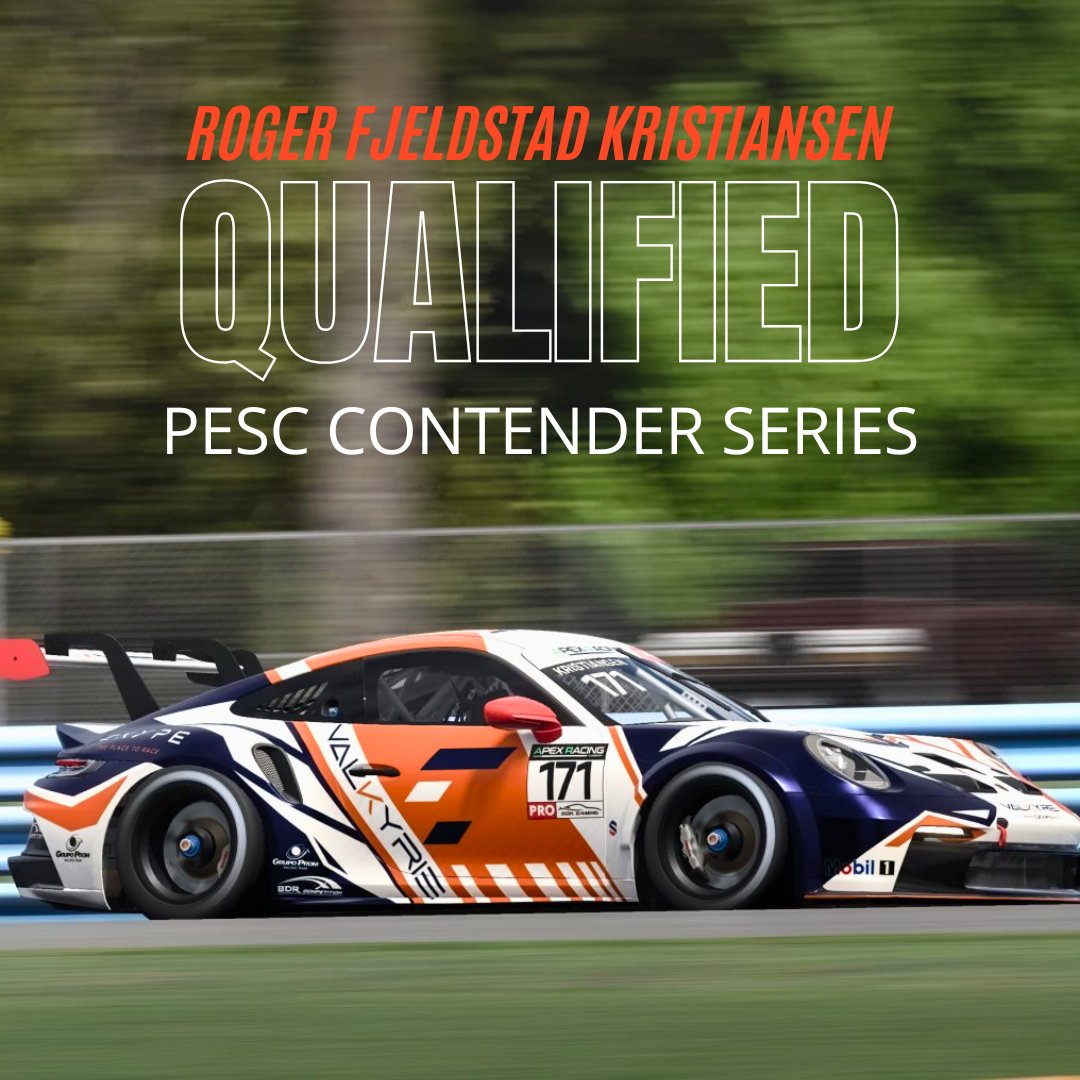 QUALIFIED!! 💪
Valkyrie Exype driver Roger Fjeldstad Kristiansen will be taking part in the PESC Contender Series 2024!
Look out for Roger at the start of the first round of this major championship on 21 September.
