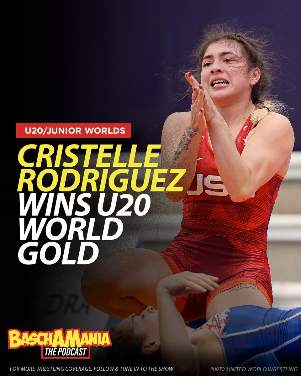 11-0 tech, 13-0 tech, pin, pin. What a dominant performance at 55 kg, as Cristelle Rodriguez 🇺🇸 wins U20/Junior World Gold.