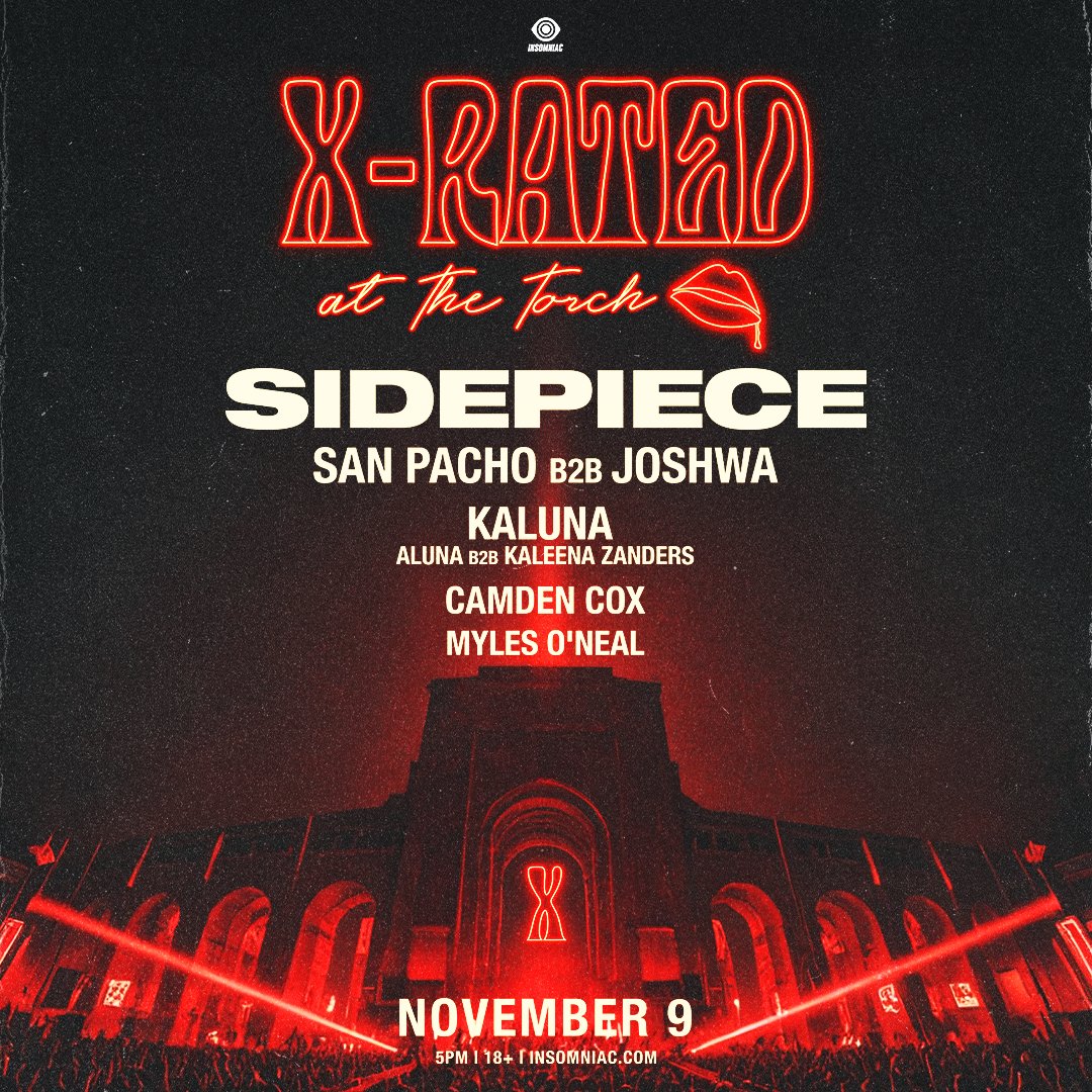 Insomniac presents SIDEPIECE at The Torch at the LA Coliseum on Saturday, November 9 🔥 Our venue presale is TODAY at 10am ⏰ Use code TORCH for access: ticketmaster.com/event/0A006121…