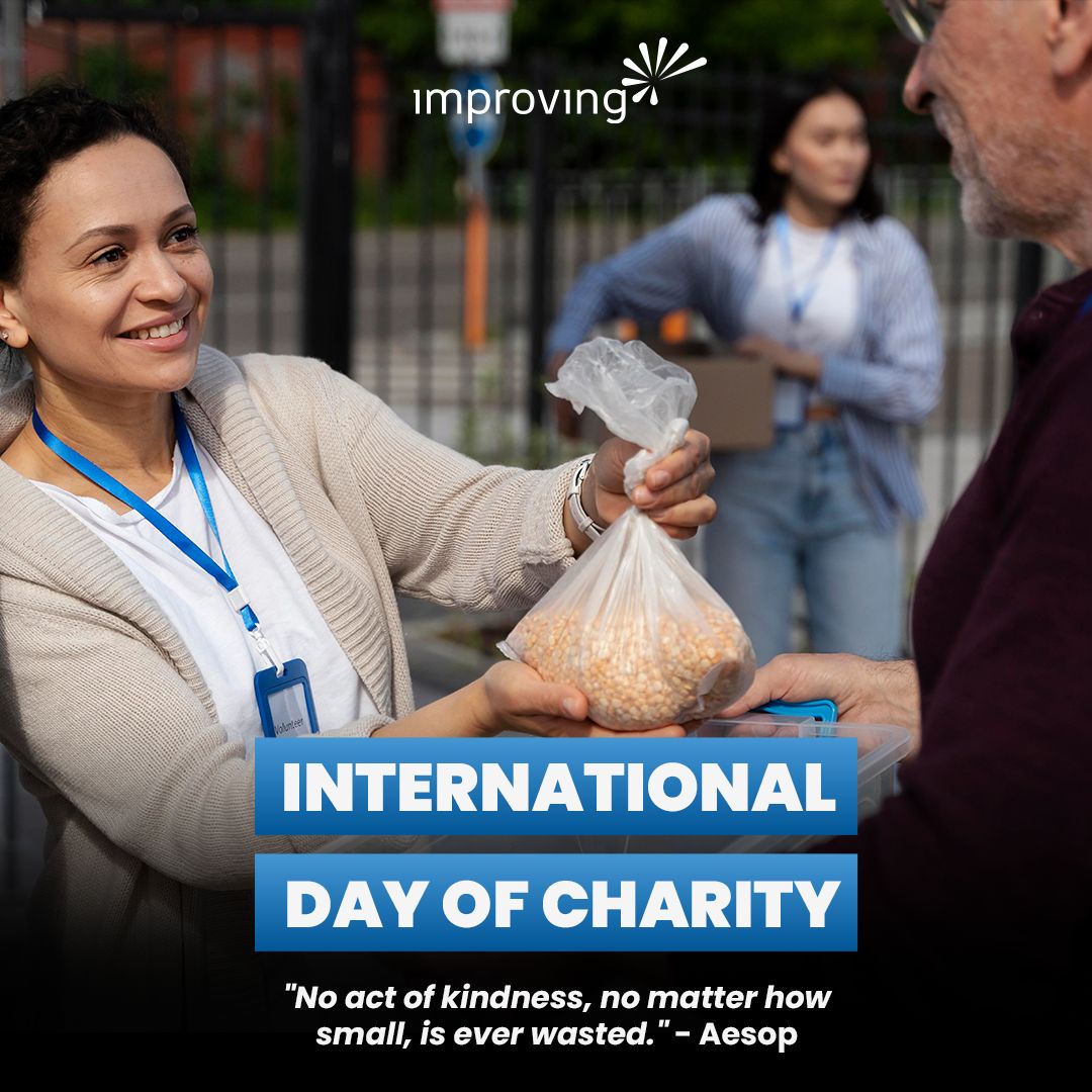 Happy International Day of Charity! 🌍
At Improving, we believe in giving back to the communities we serve. Today, we're celebrating the power of charity and the positive impact it can make on the world. Join us in spreading kindness and compassion throughout the world every day.
