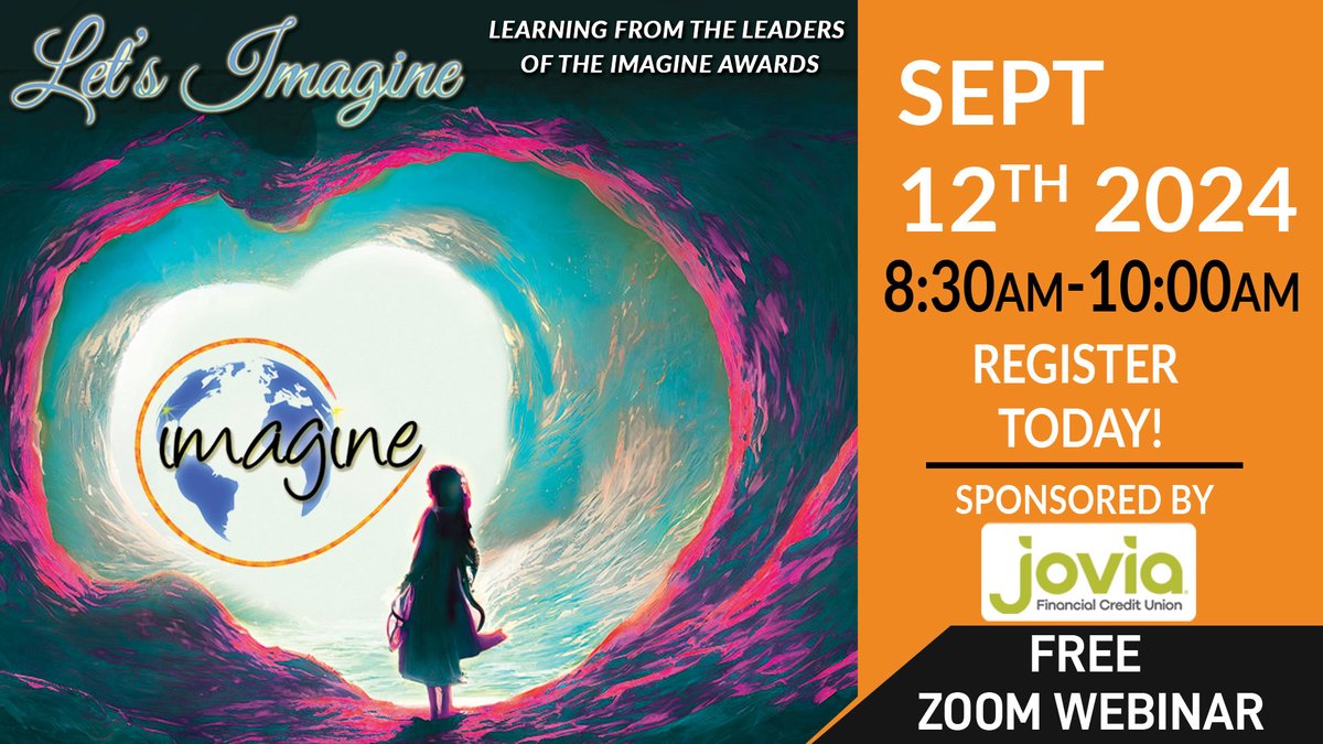 1 WEEK AWAY!
Register: imagineawardsli.com/lets-imagine/ Please virtually join us at 8:30am on 9/12 for a discussion with the winners of the 12th Annual Long Island Imagine Awards! This webinar is free to attend for Long Island non-profit organizations! Thank you sponsor <a href="/joviafinancial/">Jovia Financial</a>