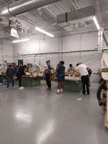 Our Carpentry classes are in full swing this semester.
Their first project for 1st year students is an 8"X 8" nail box.
Introduction to measuring/cutting/fastening lumber!
