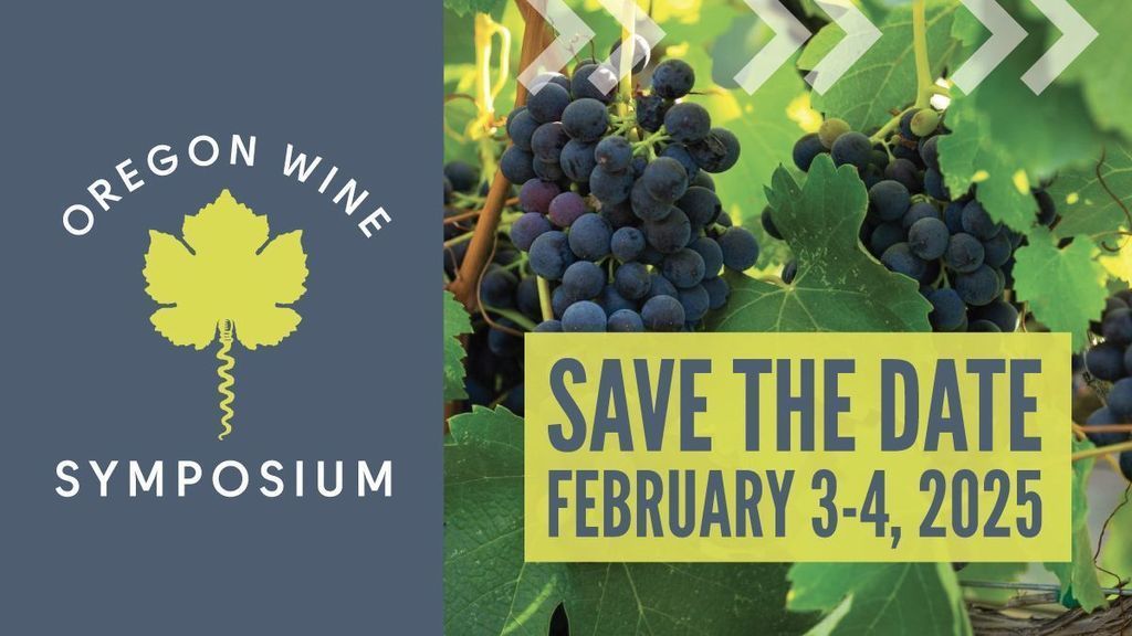 It's time to Save the Date for the 2025 Oregon Wine Symposium! 

We can't wait to see you on February 3-4, 2025. 

Registration opens in September and sponsorship opportunities are still available. Visit our site buff.ly/3DzK5lW for more information. 

#ORWineSymposium
