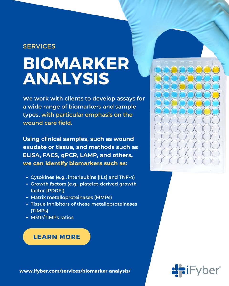 iFyberCRO's tweet image. At iFyber, we understand the critical role biomarkers play in a wide range of applications. Our #BiomarkerAnalysis services are designed to deliver accurate, reliable, and insightful data for your research projects.

Choose iFyber for biomarker analysis: bit.ly/44Fyv3v