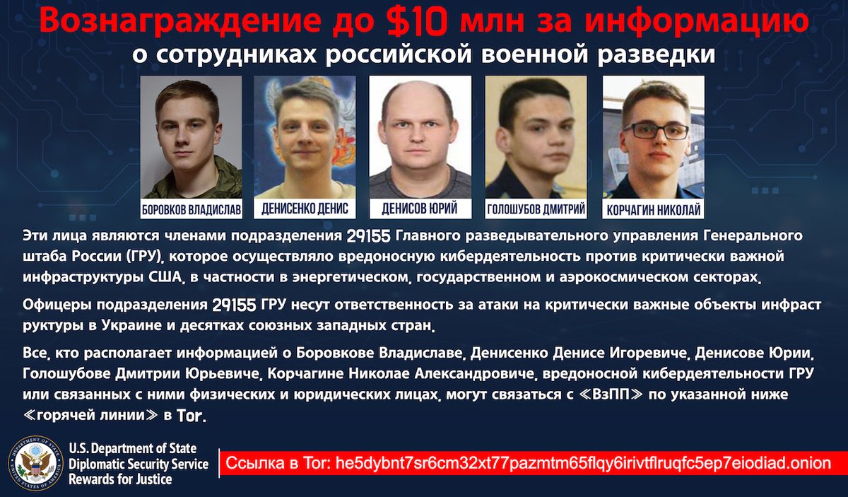 У некоторых из этих людей могут быть детские лица, но их хакерство - не детская забава.

Если у вас есть информация об этих сотрудниках российской разведки, вредоносной кибердеятельности ГРУ или связанных с ними лицах, свяжитесь с «ВзПП» в Tor. Вы можете получить награду.