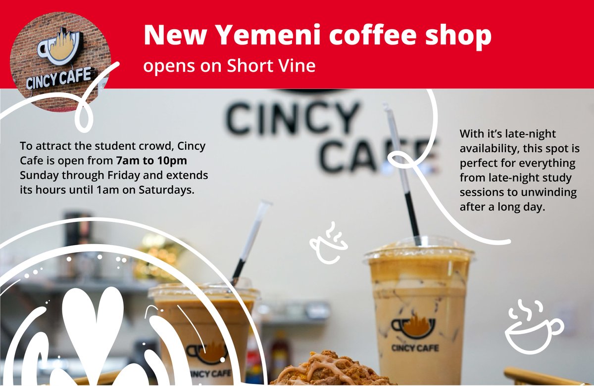 The recently opened Yemeni coffee shop, Cincy Cafe, offers a unique twist on the coffee experience, featuring traditional and culturally rich beverage and food options. Click the link in our bio to read more.