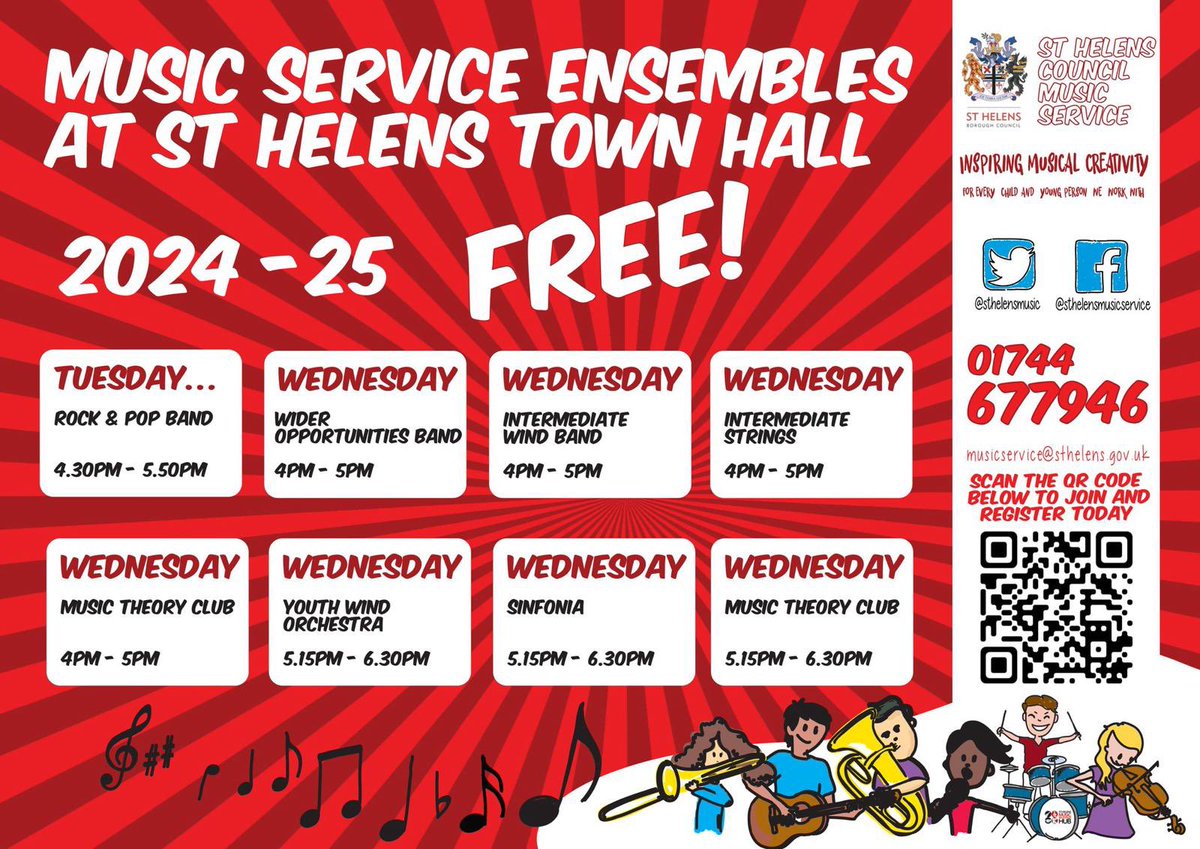 Looking for FREE music opportunities for your child? Take a look at <a href="/sthelensmusic/">StHelensMusicService</a> offer by scanning the QR link #musiceducation 🎵🎤🎸🥁🎺#personaldevelopmentskills <a href="/the3saints/">The Three Saints Academy Trust</a> <a href="/NW_LP/">North West Learning Partnership</a>