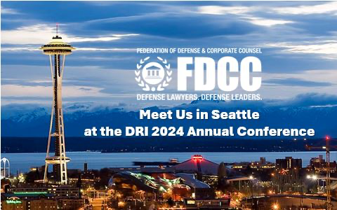 fdcclaw's tweet image. FDCC will host a #cocktailreception on October 16, 5:00-6:00 p.m. for those attending the DRI Annual Meeting in Seattle, WA. No registration is required, just look for the FDCC signage at the Hyatt Hotel. #legalpros #networking