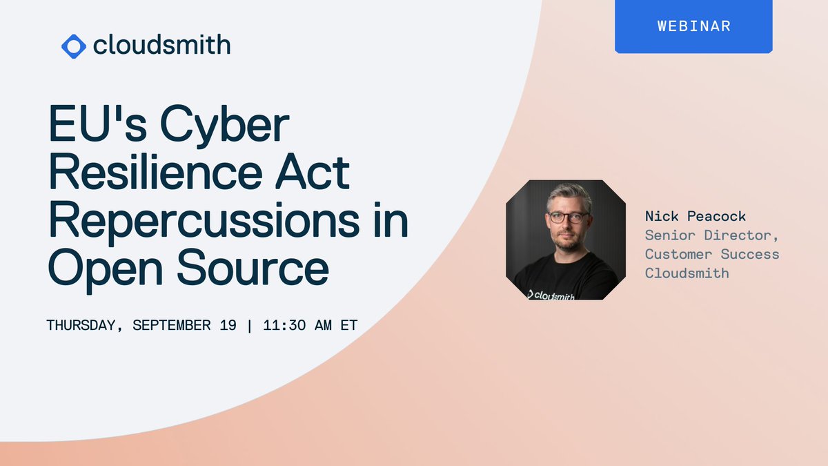 Registration now open! Join us on Sept 19 as we explore the EU's #CyberResilienceAct, its potential impact on the #OSS Community, and proactive measures you can take to prepare your team for its implementation ➡️ shorturl.at/cioBT