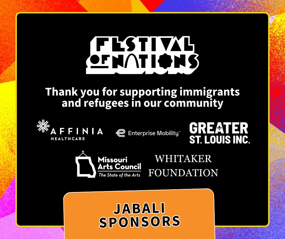 Festival of Nations (@festnations) on Twitter photo Thank you, <a href="/AffiniaHealth/">Affinia Healthcare</a>, <a href="/Enterprise/">Enterprise</a>, @greaterstlinc, Missouri Arts Council and The Whitaker Foundation for laying the foundation for a successful Festival this year!
As Jabali sponsors, your support paves the way for a more welcoming St. Louis. Thank you, <a href="/AffiniaHealth/">Affinia Healthcare</a>, <a href="/Enterprise/">Enterprise</a>, @greaterstlinc, Missouri Arts Council and The Whitaker Foundation for laying the foundation for a successful Festival this year!
As Jabali sponsors, your support paves the way for a more welcoming St. Louis.
