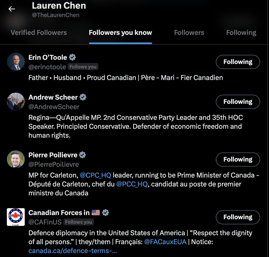 Conservative Leader Pierre Poilievre and two of his predecessors all follow Lauren Chen, who was just linked to a Russian influence operation.