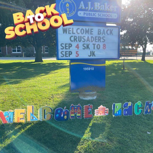 AJBakerKintore's tweet photo. Look what we found at the school today! A wonderful #ajbaker parent wanted to wish all our AJ Baker students well as we start the new year!

Today we welcomed our youngest students to JK. This is the start of a wonderful adventure.

#welcomeback #everyoneishere #september https://t.co/qjIbezPSob