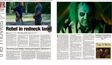 CaraODoherty8's tweet photo. Some #BeetlejuiceBeetlejuice, a rebel with a cause #RebelRidge, and a profoundly moving doc #DontForgetToRemember My film reviews in today’s @echolivecork https://t.co/N98mU4JLGV
