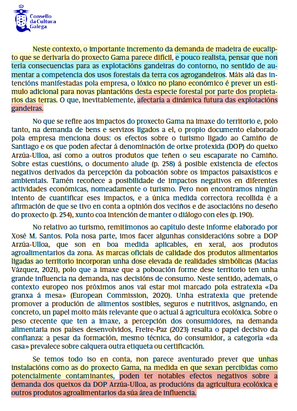 ALTRI.  O PP quere arruinar o agro.
As producións agrogandeiras, a DO queixo Arzúa Ulloa, as producións ecolóxicas... en perigo 
A forte eucaliptización iría en detrimento das terras agrarias e afectaría ao futuro das explotación gandeiras.
Non o digo eu, exprésao o informe  CCG