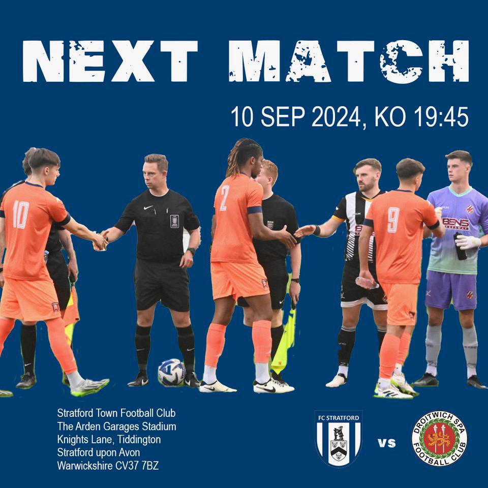 NEXT LEAGUE GAME | Top of the table <a href="/DroitSpaFC/">DROITWICH SPA FC (C)</a> visit the Arden’s Garages stadium on Tuesday 10/09/24 19:45KO for a <a href="/HellenicLeague/">Hellenic League</a> Div 1 game. Let’s get a big crowd under the lights for what should a great encounter! #UptheBEARS!