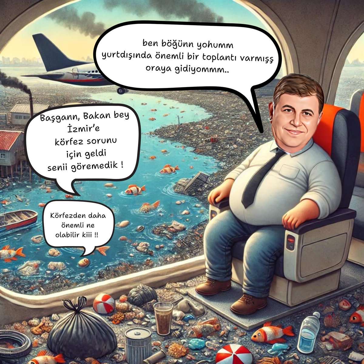 Körfez kokuyor, balıklar ölüyor.. 

Sorumluluk bende değil deyip, yurt dışına gidiyor. !! 

🐟🤮🤢✈️🌇

<a href="/drcemiltugay/">Dr. Cemil Tugay</a>