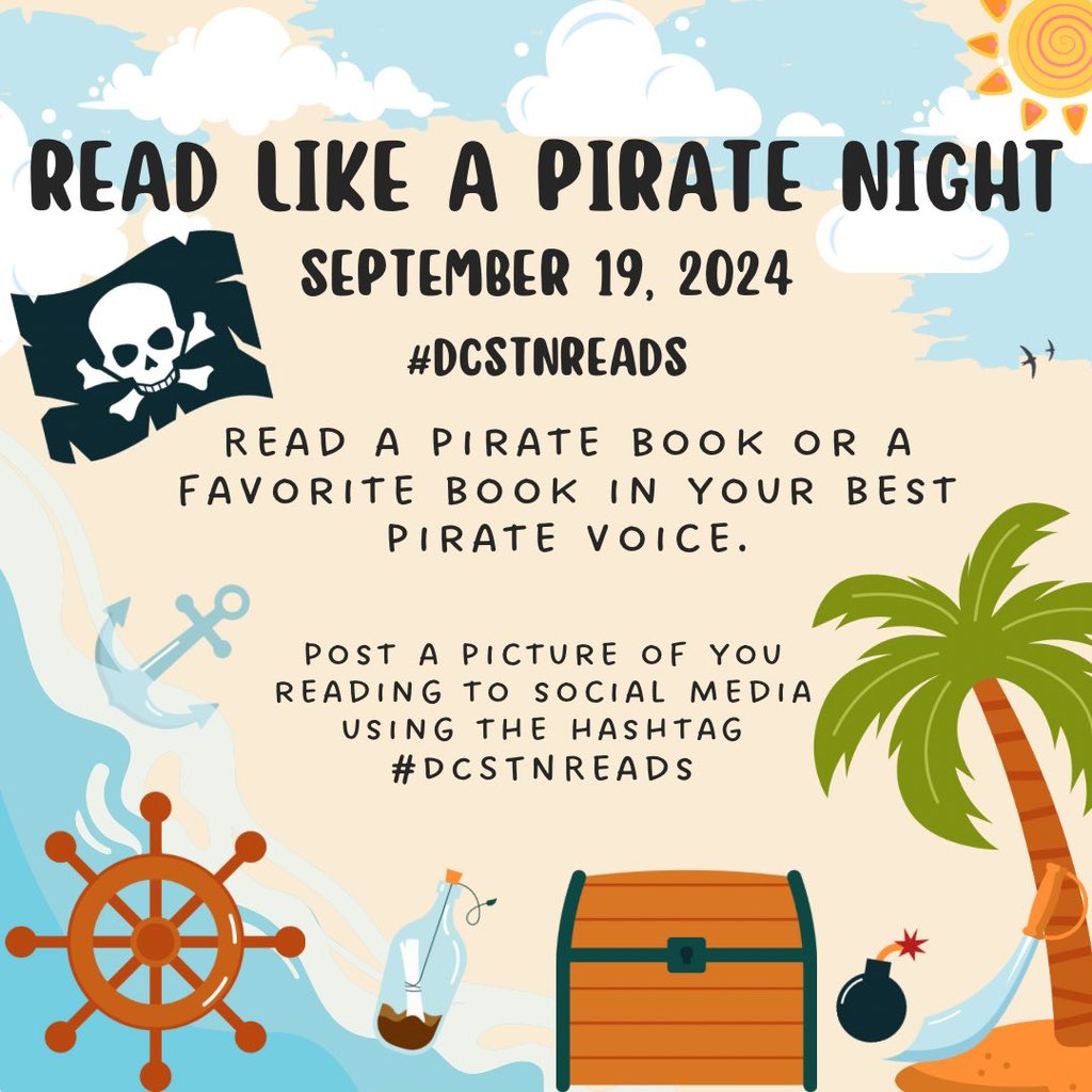Excited for our first DCSTN county-wide reading night. What a great way to celebrate International Talk Like a Pirate Day! 🏴‍☠️⚓️ <a href="/sbes_bobcats/">SBES</a> <a href="/DCS_TN/">Dickson Co Schools</a>