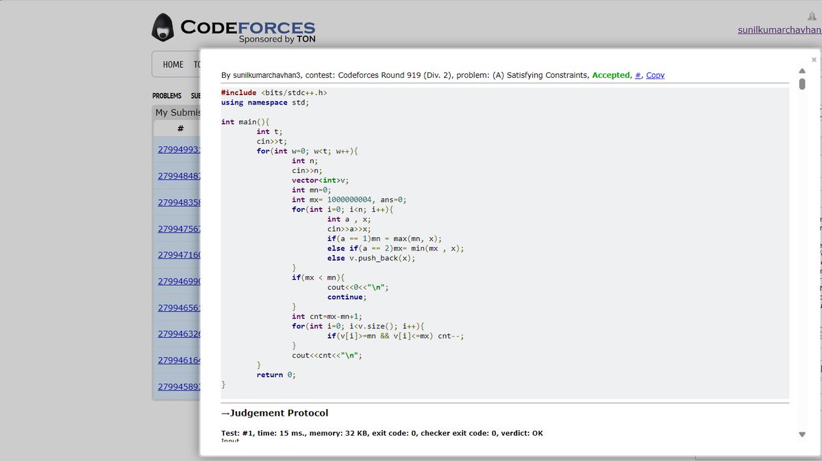 FrostbytHitsuG's tweet image. #Codeforces919 #AlgorithmMastery #CodingChallenge #DevLife #ProblemSolving
