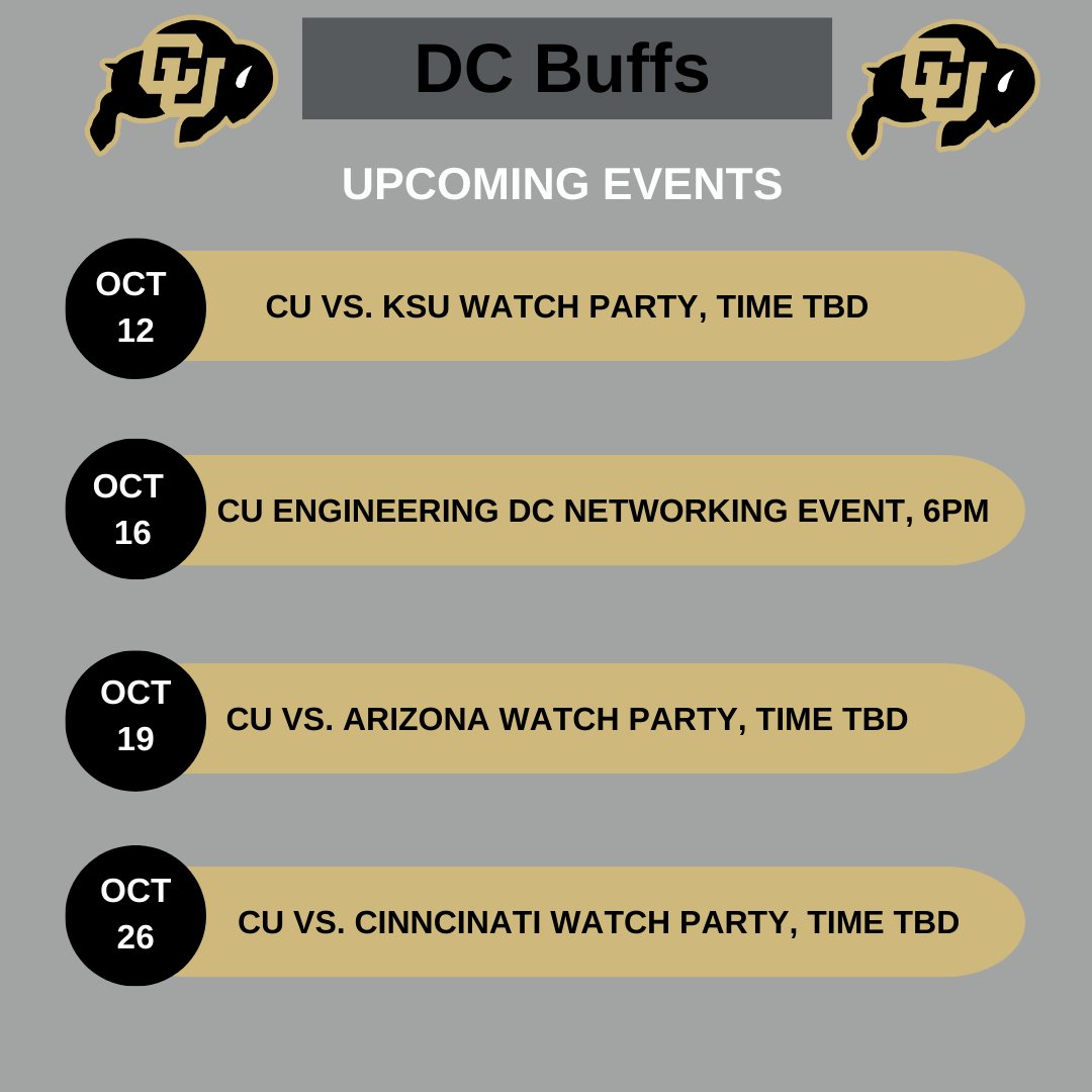 Catch the #dcbuffs <a href="/acrosstheponddc/">Across the Pond Restaurant & Pub</a>  @ballstonlocal and <a href="/TheLightHorse/">The Light Horse</a>  on any given #gameday !!
Mark your calendars for the 10/16 CU Eng. DC Alumni Networking Event. It's not just for Engineers! Register: web.cvent.com/event/b1ca2100…