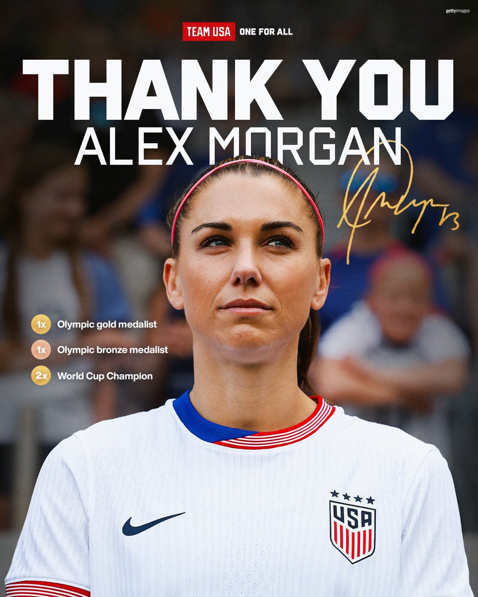 Forever a Team USA legend 🇺🇸

Thank you for everything, <a href="/alexmorgan13/">Alex Morgan</a>!