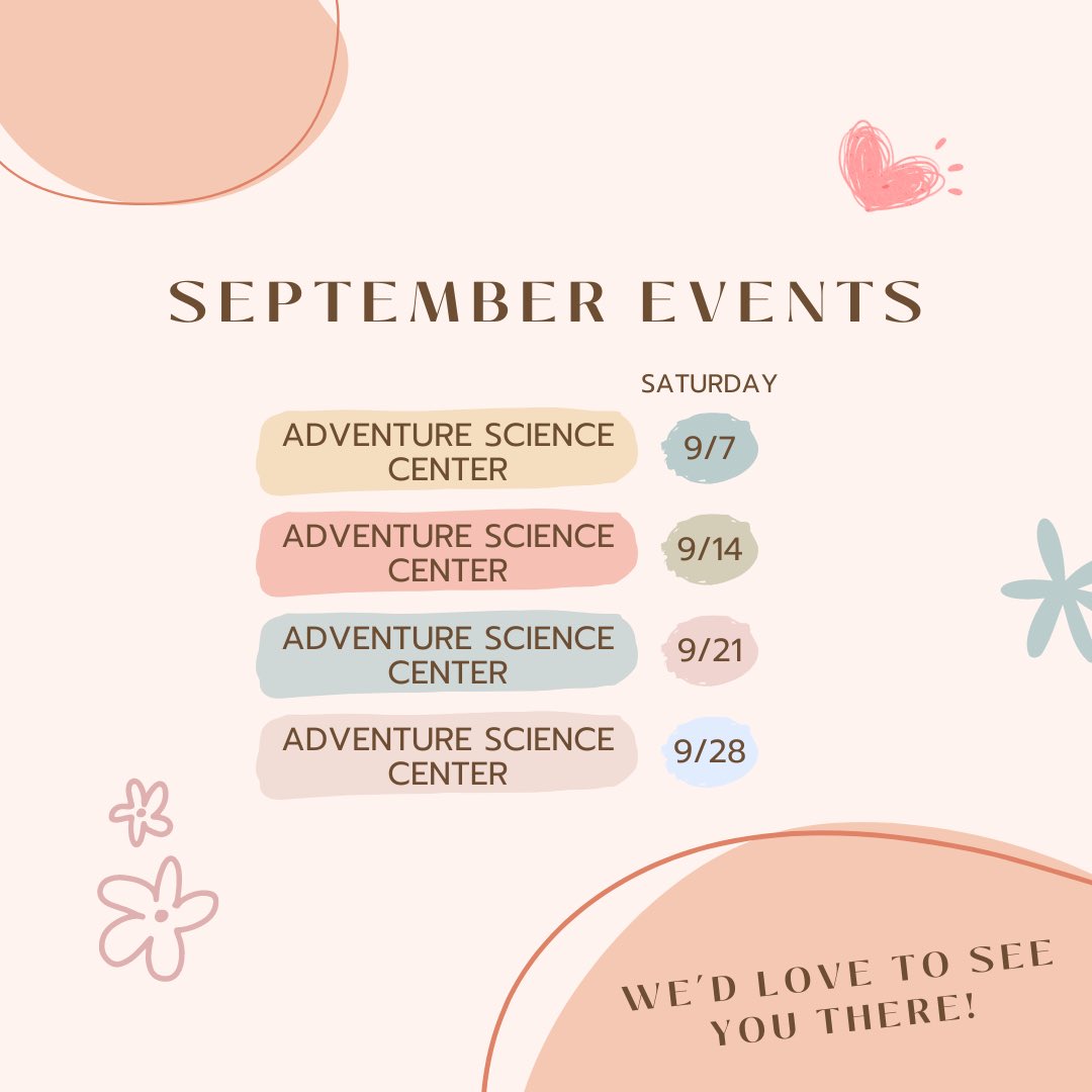 Computational Cognitive Development Lab (@vuccdlab) on Twitter photo Our September events! We’ll be at the <a href="/adventuresci/">Adventure Science Center</a> from 9am-12pm every Saturday in September to share our research and collect data!
We’re so thankful to the ASC for their continued support of our research, and are excited to get to know more families in the community 🫶 Our September events! We’ll be at the <a href="/adventuresci/">Adventure Science Center</a> from 9am-12pm every Saturday in September to share our research and collect data!
We’re so thankful to the ASC for their continued support of our research, and are excited to get to know more families in the community 🫶