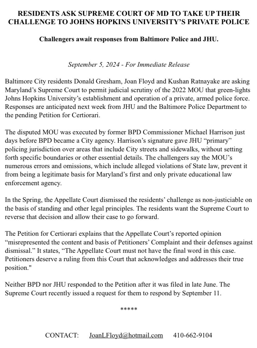 Coalition Against Policing by Hopkins 😷🇵🇸 tweet media