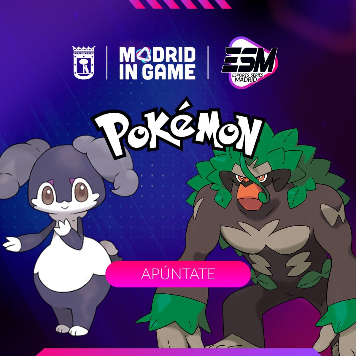 ¡Llegan las Esports Series Madrid de Pokémon, de la mano de <a href="/MadridinGame/">Madrid in Game</a>! 🚀

4 clasificatorios online, 4 embajadores:
💥 14–15 sep - <a href="/LenVGC/">Len</a> 
💥 5–6 oct - @Riopaser 
💥 26–27 oct - <a href="/TorvivVGC/">Torviv!</a> 
💥 23–24 nov - <a href="/PokeAlex_/">Alex Gomez</a> 

¡Gran final en Madrid, con más de 2000 € en premios!  ⬇️