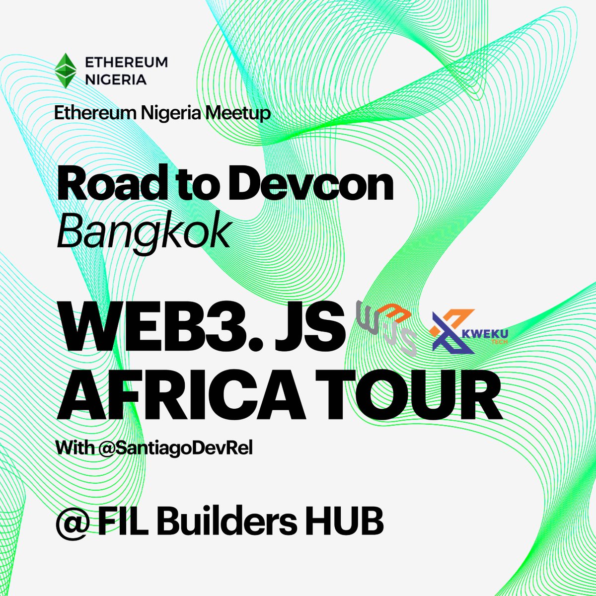 EthereumNigeria's tweet image. Exciting times ahead!
Joining us is Santiago at the ETHNigeria Meetup, Road to Devcon Bangkok Africa Edition. He’s a DevRel on his Web3.js Africa Tour.
Don’t miss out!
Watch the session here: youtube.com/watch?v=aZK4N0…
#ETHNigeria #Web3JS #Devcon #Bangkok #Blockchain