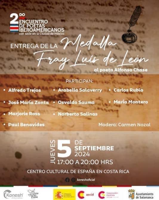 editorial_uned's tweet photo. CORDIAL INVITACIÓN
👉Entrega de prestigioso premio al escritor Alfonso Chase.

Con la participación de reconocidas autoras y autores como @marjorieross, Arabella Salaverry, Carlos Rubio, Osvaldo Sauma, entre otros.

⏰ 5 de setiembre
5:00 p.m.
@CCE_CostaRica

#45aniversarioeuned https://t.co/8WeAPDKPKQ